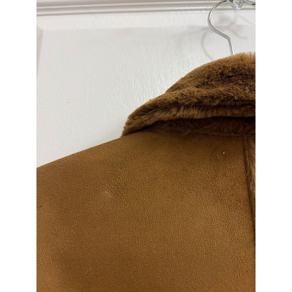 Brandon Thomas Vintage Reversible Faux Suede Fur Jacket Brown Camel Womens Med - Picture 5 of 8
